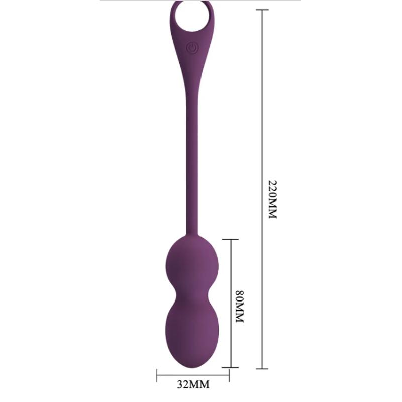 Вагинальные шарики с вибрацией и управлением с смартфона Pretty Love - Elvira dark Purple