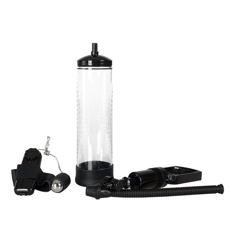Вакуумная помпа с вибрацией Powerpump MAX Vibrating - Black&Clear