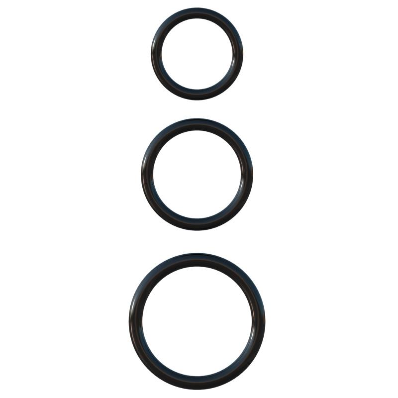 Набор эрекционных колец разного размера Silicone 3-Ring Stamina Set