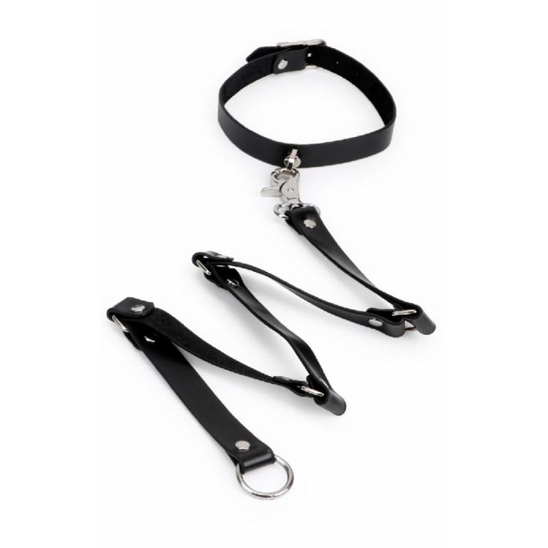 Набор БДСМ из натуральной кожи Mr Bondage Black черный
