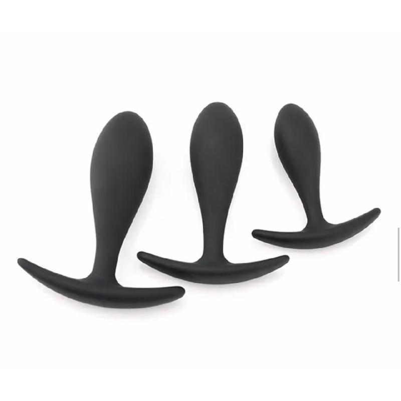 Силиконовая анальная втулка Black silicone, размер S