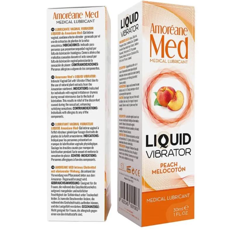 Стимулирующий лубрикант от Amoreane Med: Liquid vibrator - Peach ( жидкий вибратор ), 30 ml