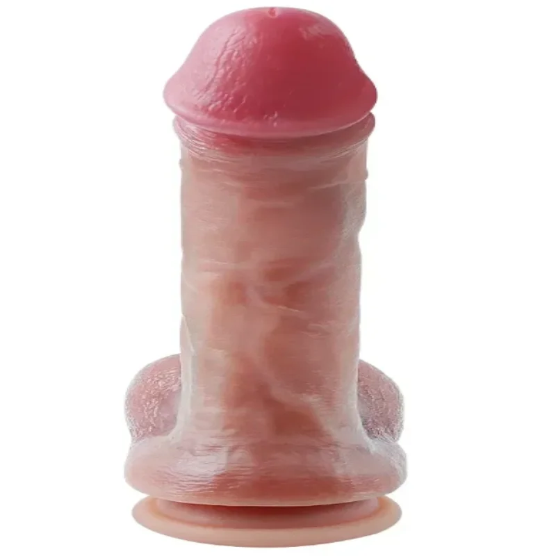 Большой фаллоимитатор с мошонкой на присоске OYO - Dildo Double Layer Silicone YQW-009 (длина 23 см, диаметр 4.2 см)