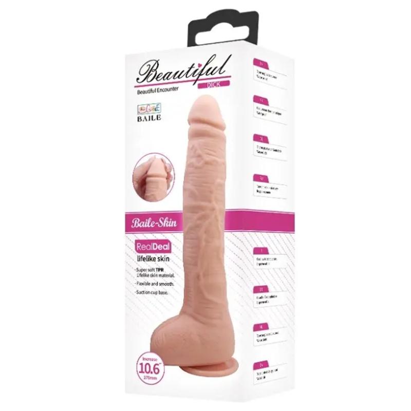 Фаллоимитатор на присоске Baile Beautiful DICK 10.6'' Flesh