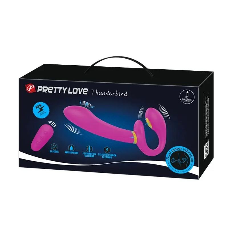 Безременной вибрострапон с электростимуляцией и пультом ДУ Pretty Love - Thunderbird