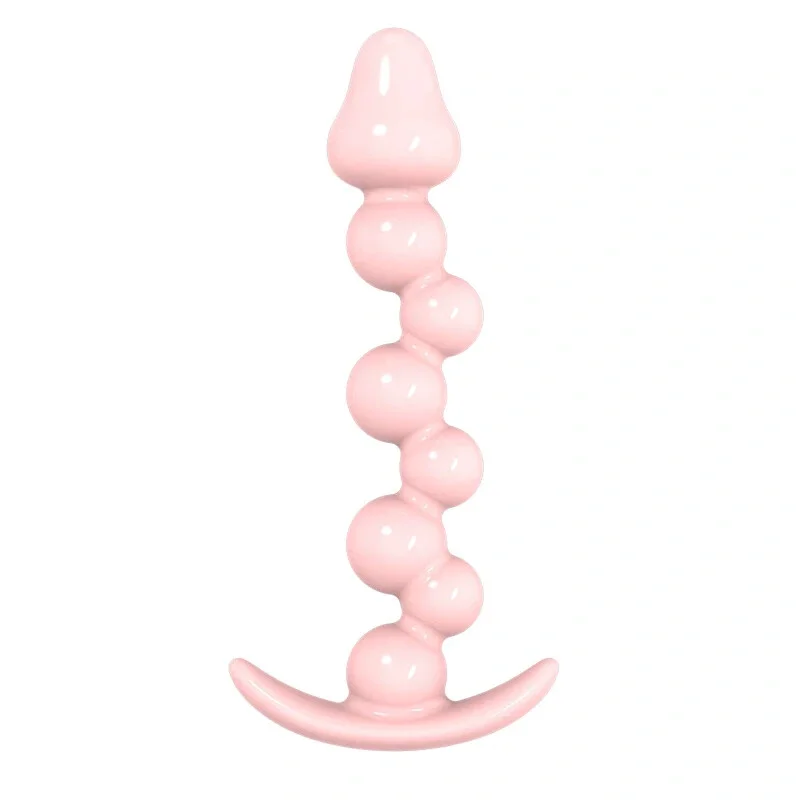 Анальная пробка MELEON Blossom Hue AP-02, гибкий шариковый плаг из TPE