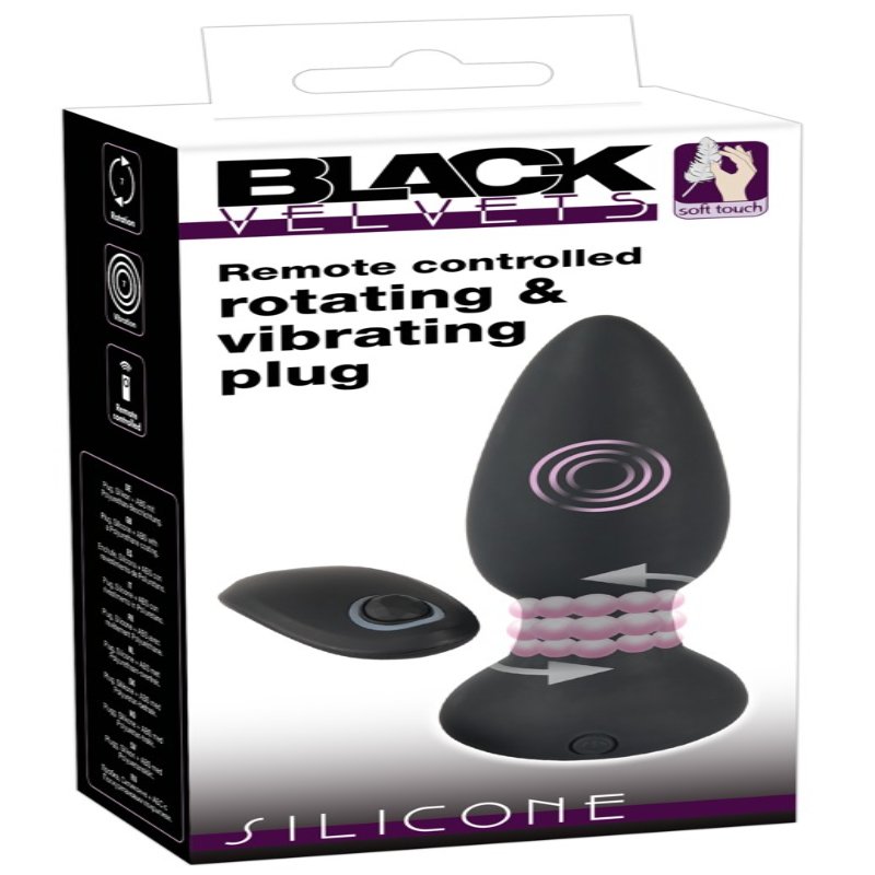 Анальная пробка с пультом и 7 режимами ротации Remote controlled rotating & vibrating plug - зображення 1