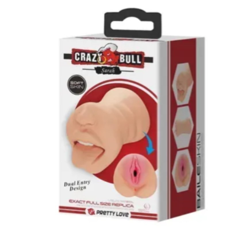 Мастурбатор c двумя входами Crazy Bull - Sarah soft skin, BM-009240N