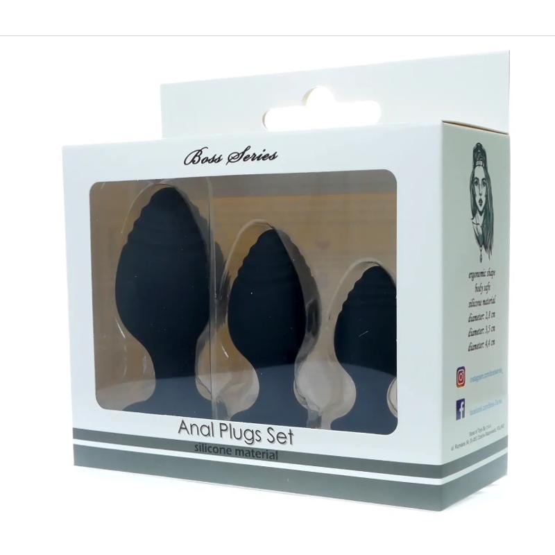 Набор анальных стимуляторов Boss Series - Silicone Anal Plugs Set (2,8 / 3,5 / 4,4 cm)