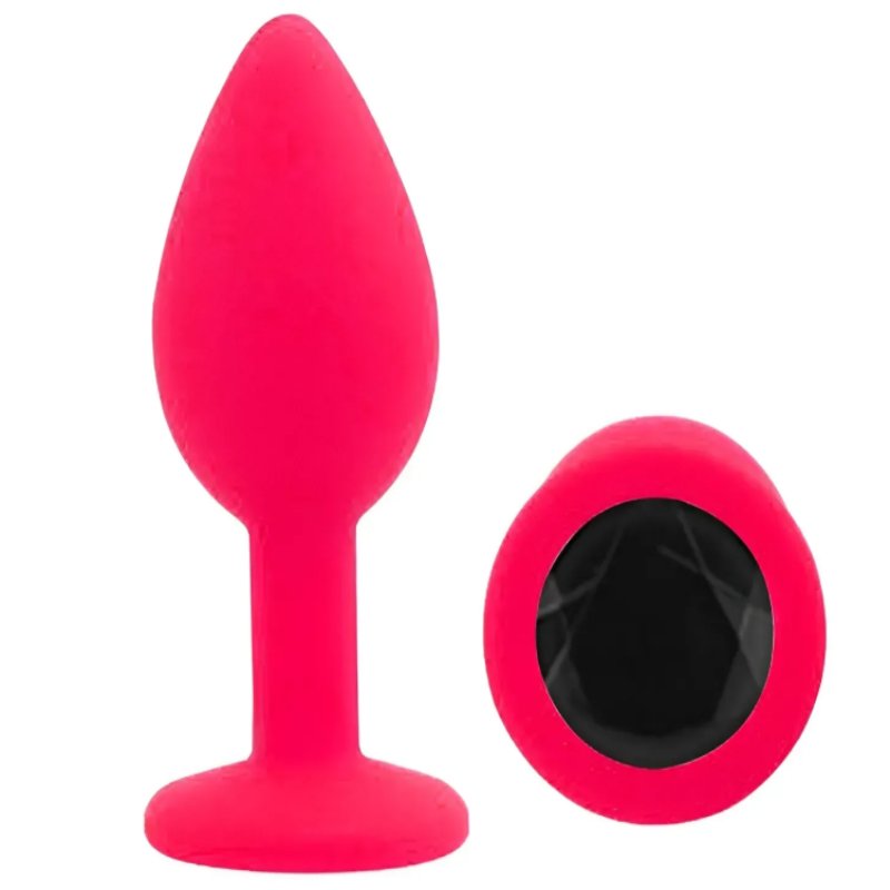 Силиконовая анальная пробка EGZO - Silicone Pink Round Plug Black, size S