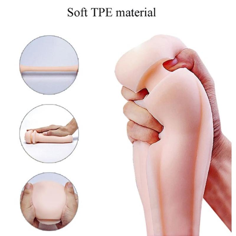 Мастурбатор с двумя входами FOXSHOW Vibrating Masturbation Cup USB 10 function + Interactive Function Black