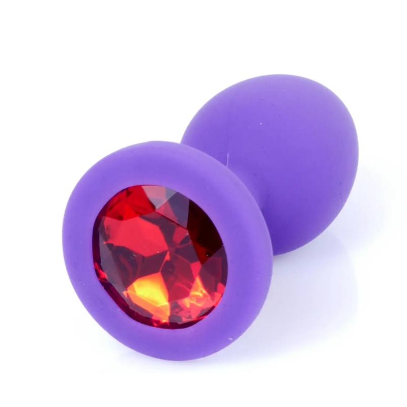 Силиконовая анальная пробка Boss Series - Jewellery Purple Silicon PLUG Small Red S
