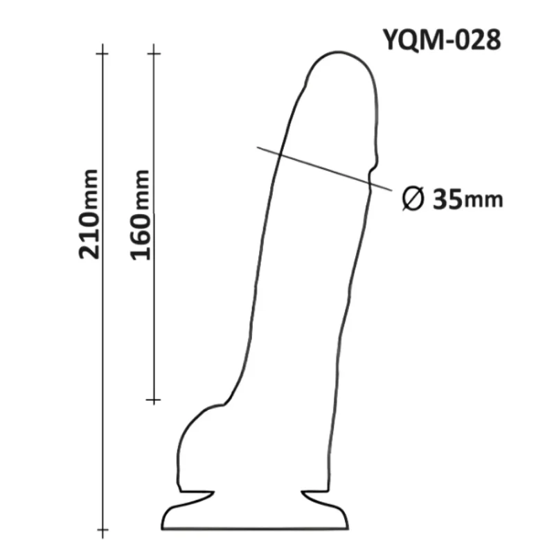 Фаллоимитатор с мошонкой на присоске OYO YQM-028 (длина 21 см, диаметр 3.5 см)