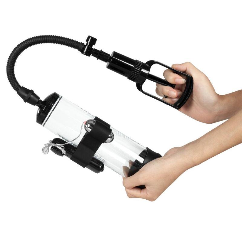 Вакуумная помпа с вибрацией Powerpump MAX Vibrating - Black&Clear