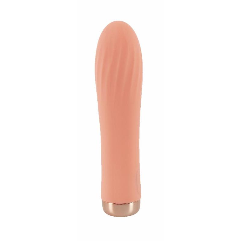 Ребристый мини-вибратор персикового цвета Mini Ribbed Vibrator