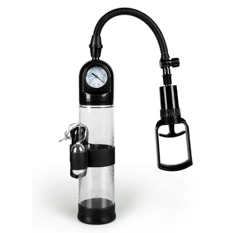 Вакуумная помпа с вибрацией Boss Series: Powerpump MASTER Vibrating - Black&Clear