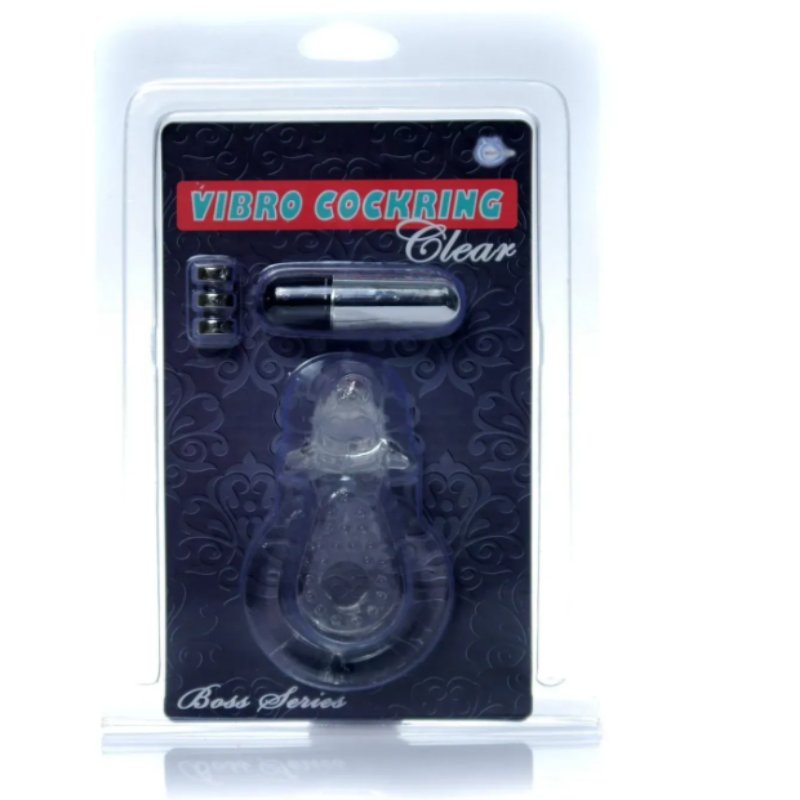 Эрекционное виброкольцо BOSS - Dolphin Vibro CockRing Clear, BS6700050