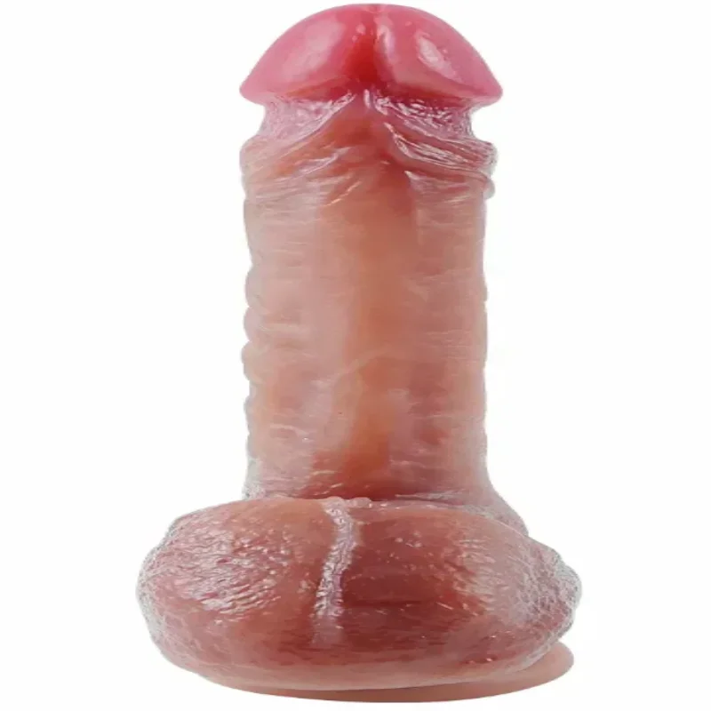 Большой фаллоимитатор с мошонкой на присоске OYO - Dildo Double Layer Silicone YQW-023 (длина 20 см, диаметр 3.6 см)
