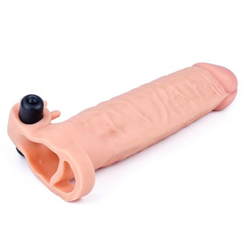 Насадка-удлинитель пениса с вибрацией Add 2 Penis Sleeve, Flesh