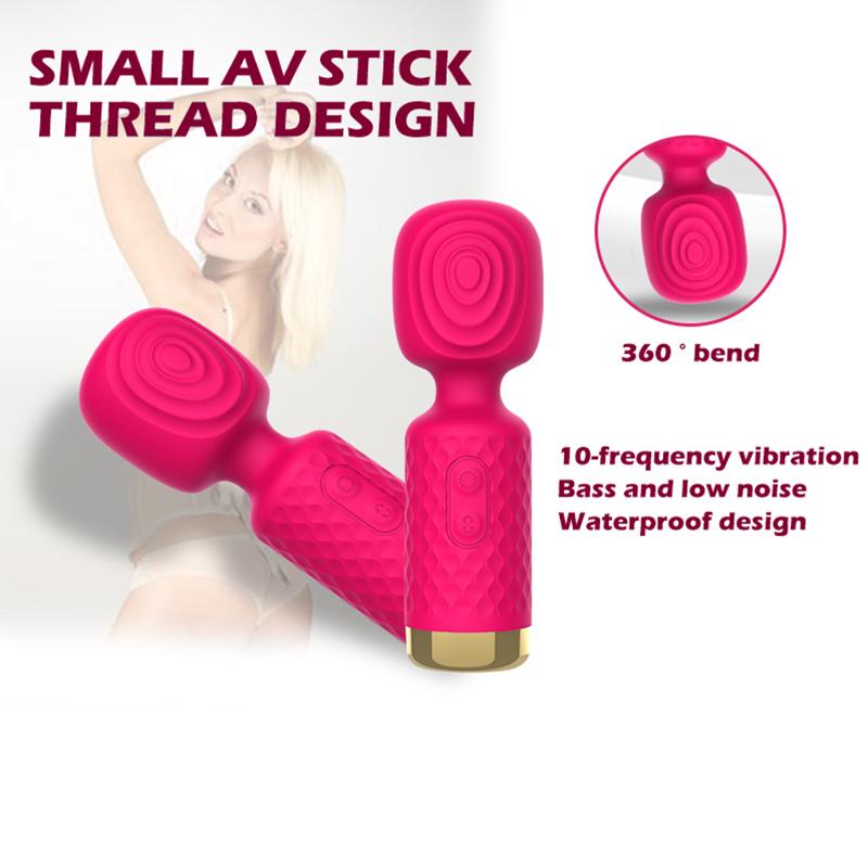 Вибромассажёр для клитора " Small AV stick", цвет розовый, 10 режимов вибрации