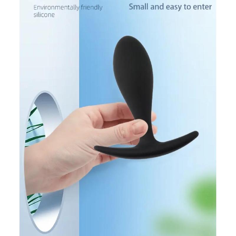 Силиконовая анальная втулка Black silicone, размер L