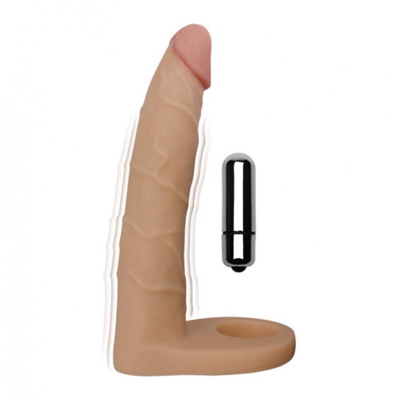 Телесная насадка-вибратор для двойного проникновения 7" The Ultra Soft Double-Vibrating 17 см
