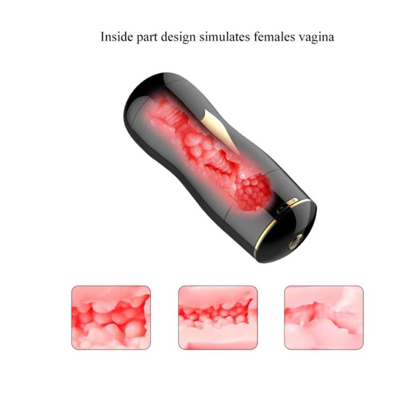 Мастурбатор с двумя входами на присоске Boss Series: Vibrating Masturbation Cup Black