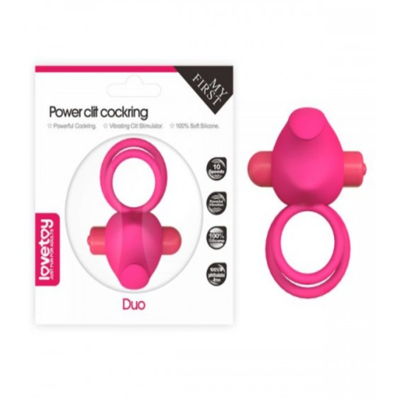 Эрекционное виброкольцо Power Clit Cockring, Pink