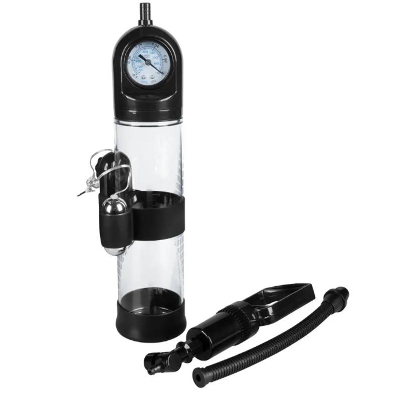 Вакуумная помпа с вибрацией Boss Series: Powerpump MASTER Vibrating - Black&Clear