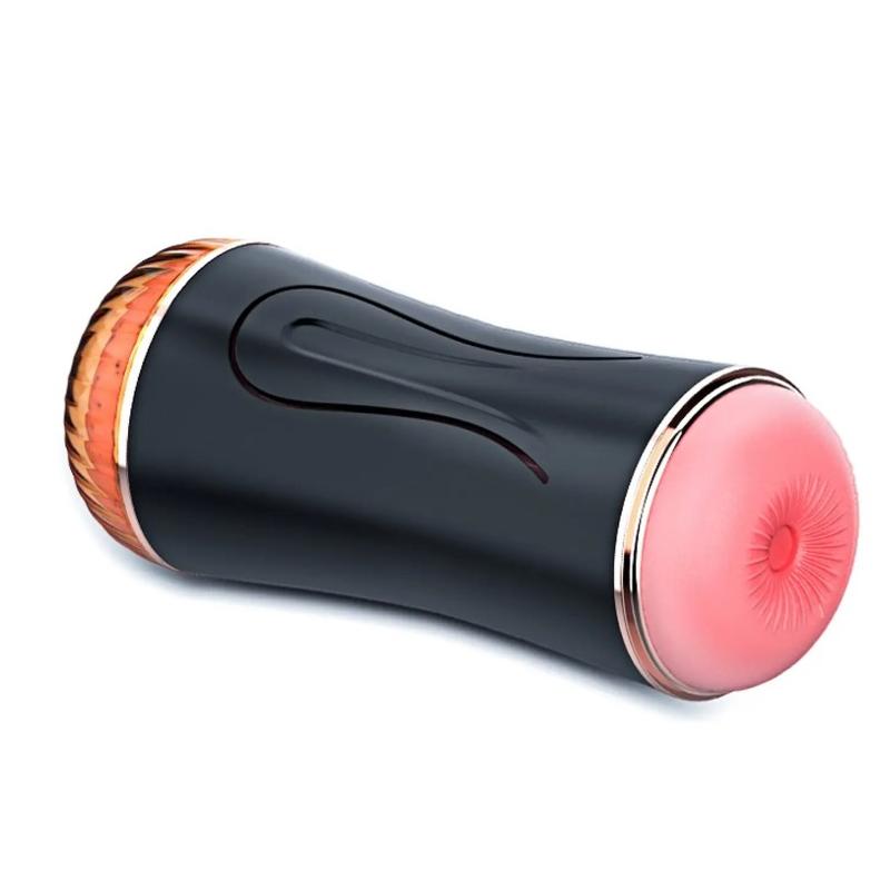 Мастурбатор с двумя входами FOXSHOW Vibrating Masturbation Cup USB 10 function + Interactive Function Black