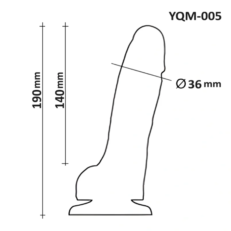 Фаллоимитатор OYO YQM-005 анатомический телесного цвета с мошонкой и присоской, 19 см