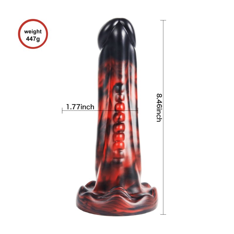 Фантазийный фаллоимитатор с агрессивным рельефом “Dark Red/Black”