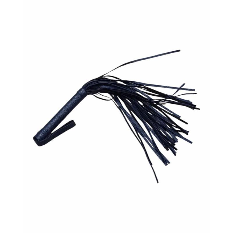 Классическая  кожаная плеть с петлей на рукояти Premium Dark blue