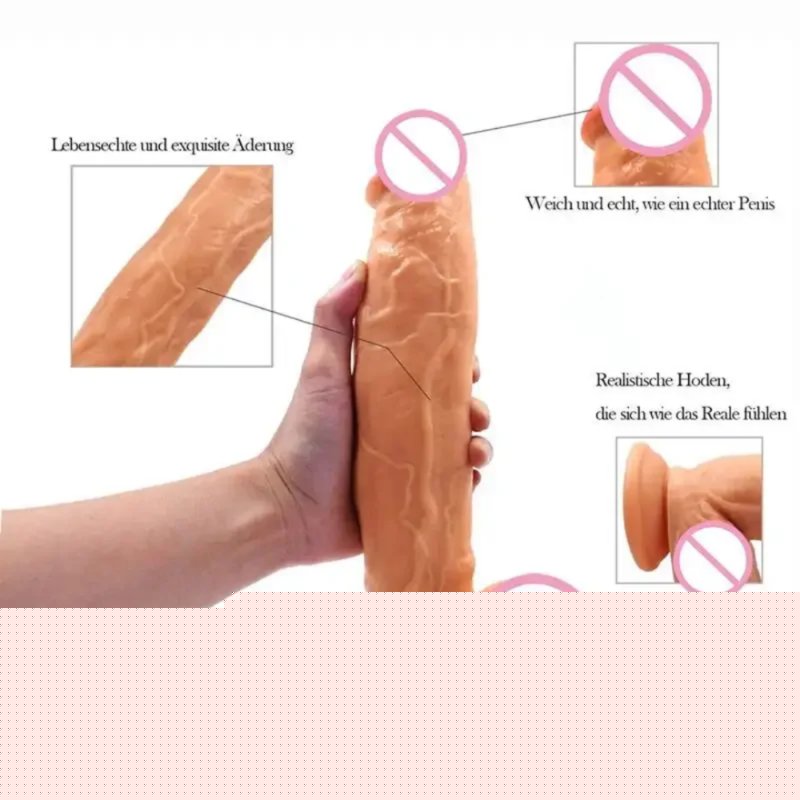 Фаллоимитатор реалистичный большой, "Big dildo" телесный, D 55 mm, L 300 mm