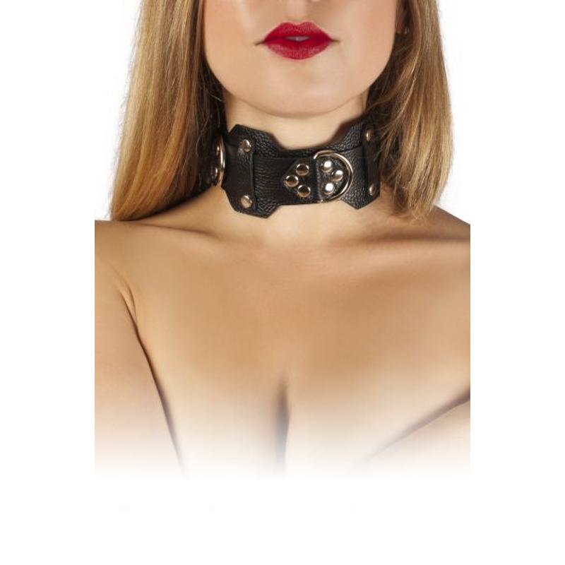 Ошейник VIP Leather Collar, Black