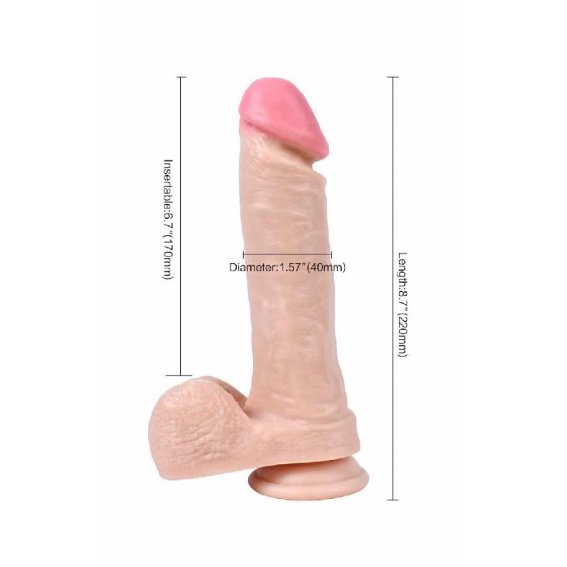 Фаллоимитатор  Wolf King Lifelike Rubber Dildo на присоске телесный