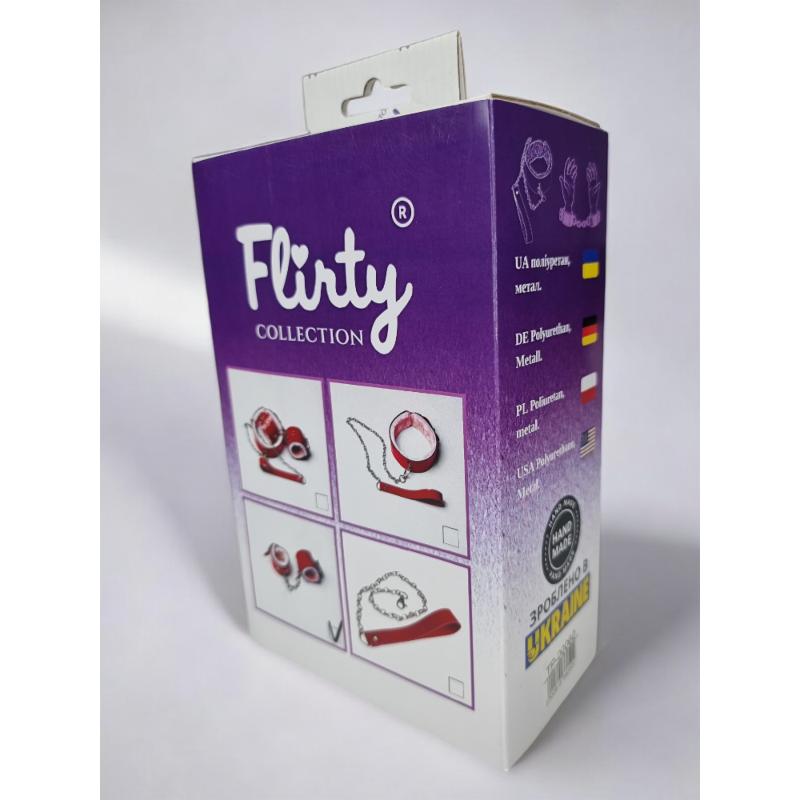 Королевские красные лаковые ЭКО наручники с красным мехом Flirty