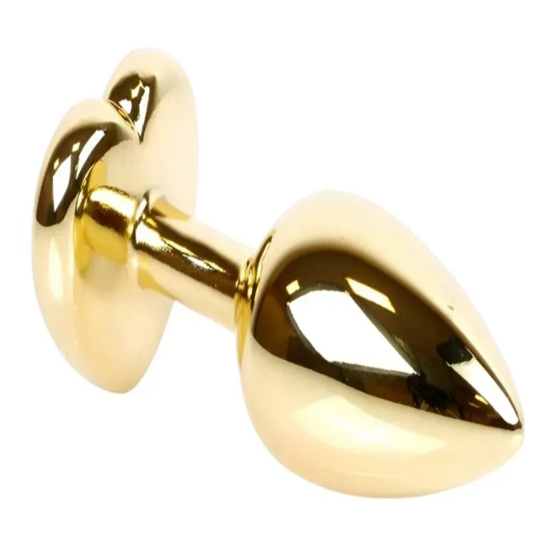 Анальная пробка с кристаллом EGZO - Gold Heart Plug Purple size S