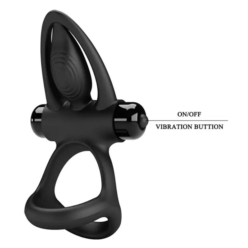 Эрекционное вибро кольцо Pretty Love - Vibration Cock Ring, 10 vibration functions Black