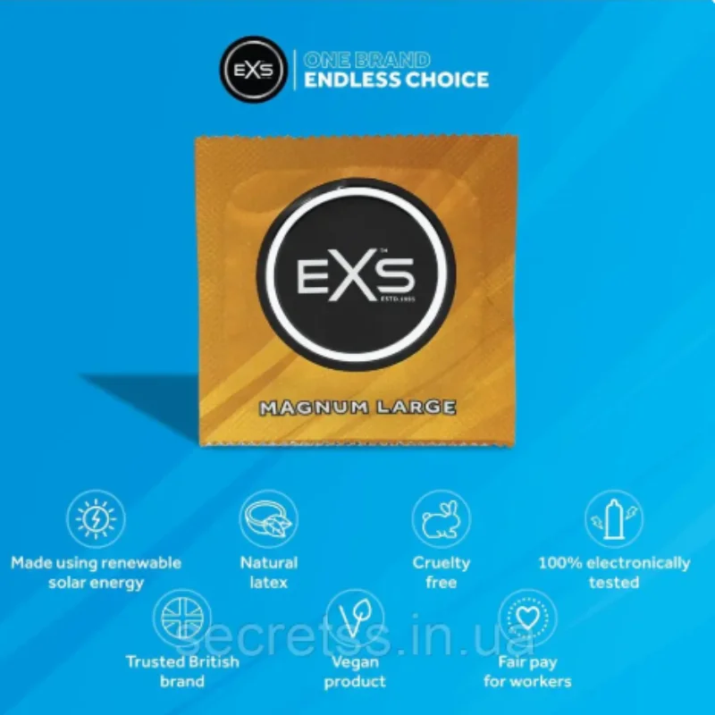 EXS Rightway Gold золотые презервативы, тонкие и увлажненные ( по 1 шт)