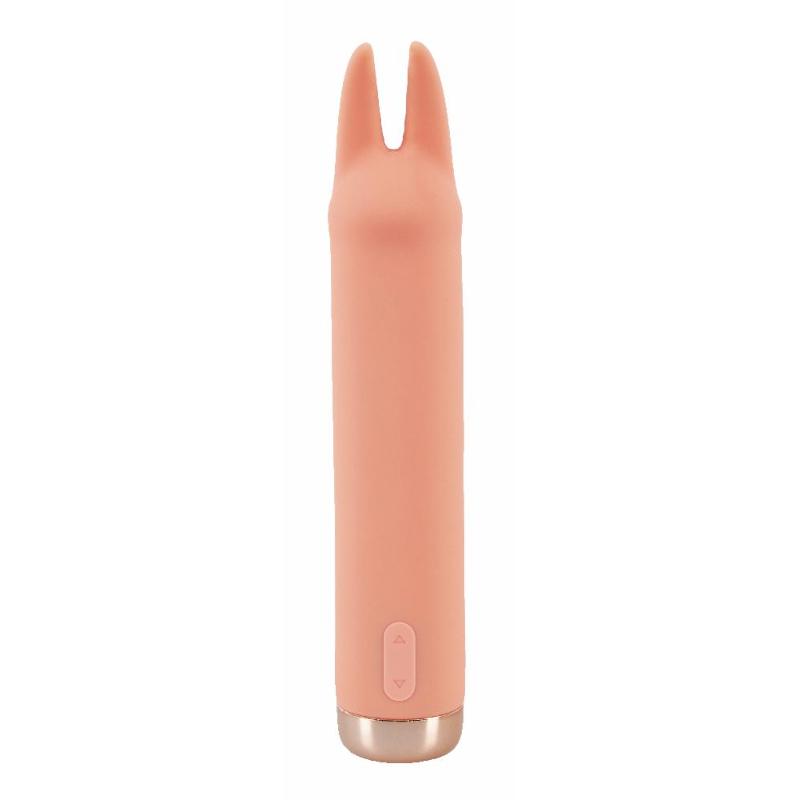 Красивый мини-вибратор с гибкими виброушками Mini Bunny Vibrator