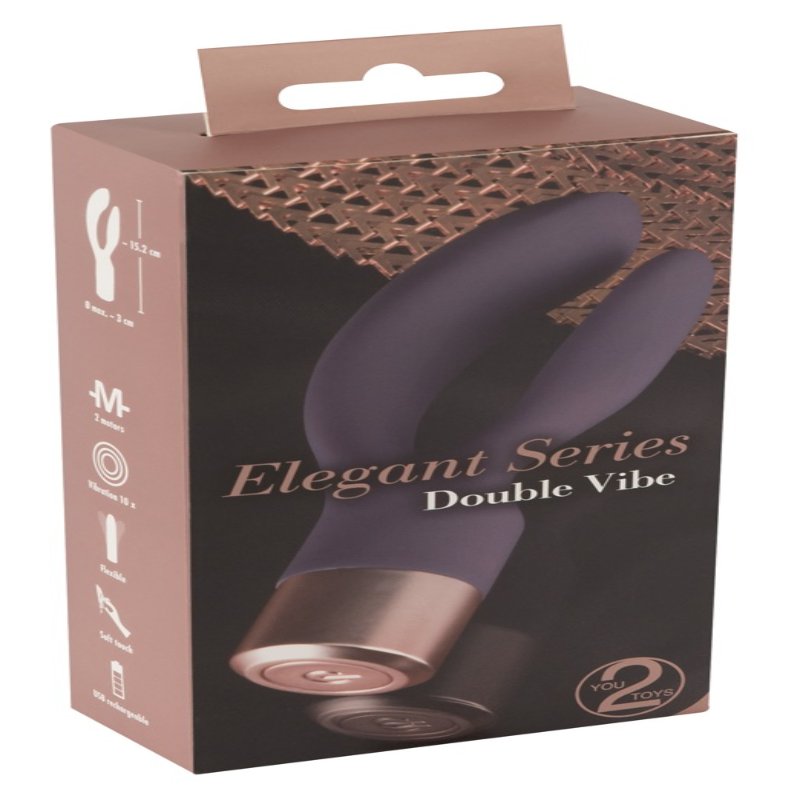 Вибратор кролик с 10 режимов вибрации Elegant Series Double Vibe - зображення 1