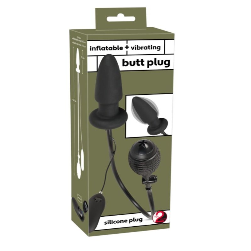 Анальная вибропробка Inflatable Vibrating Butt Plug - зображення 1