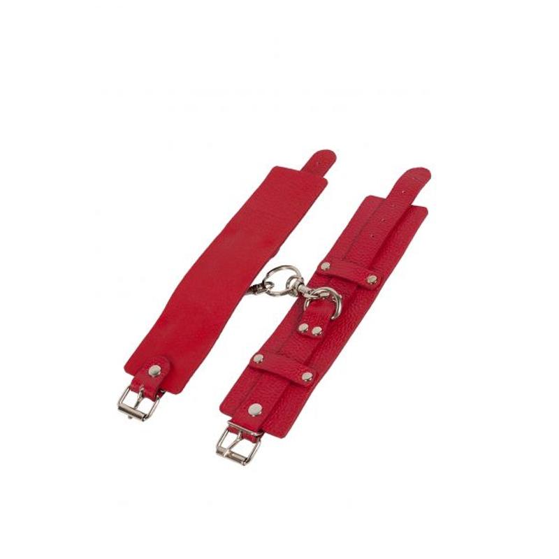 Наручники Leather Dominant Hand Cuffs, Red