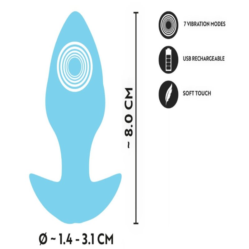 Анальная пробка с вибрацией Vibrating Mini Butt Plug Blue