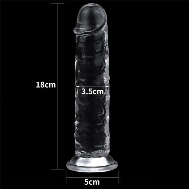 Прозрачный реалистичный фаллоимитатор с присоской 7.0''  Flawless Clear Dildo, Clear