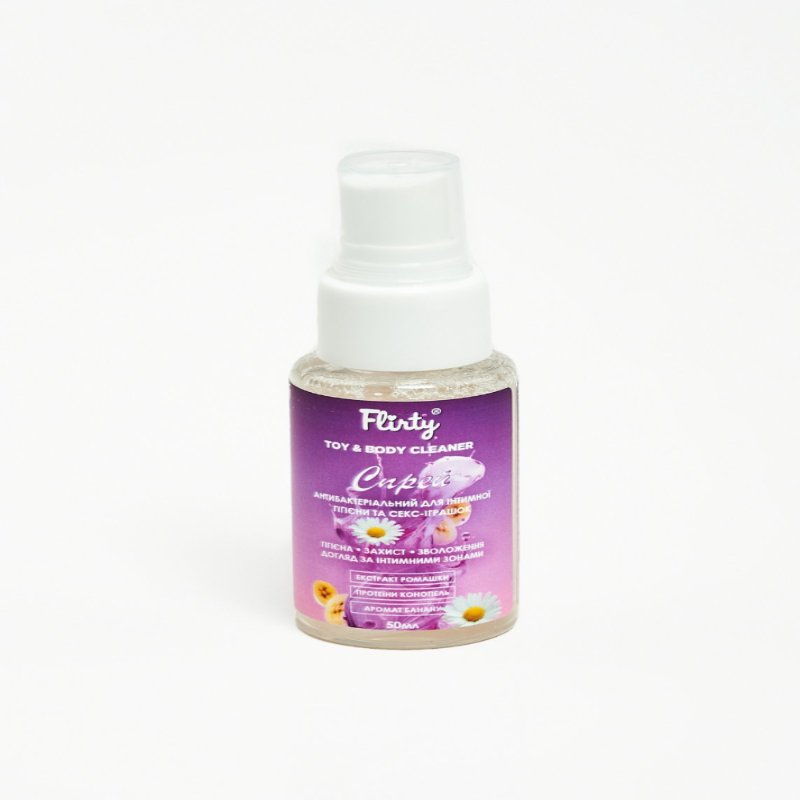 Антибактериальный спрей для интимной гигиены и секс-игрушек Flirty TOY & BODY CLEANER ,50мл - зображення 1
