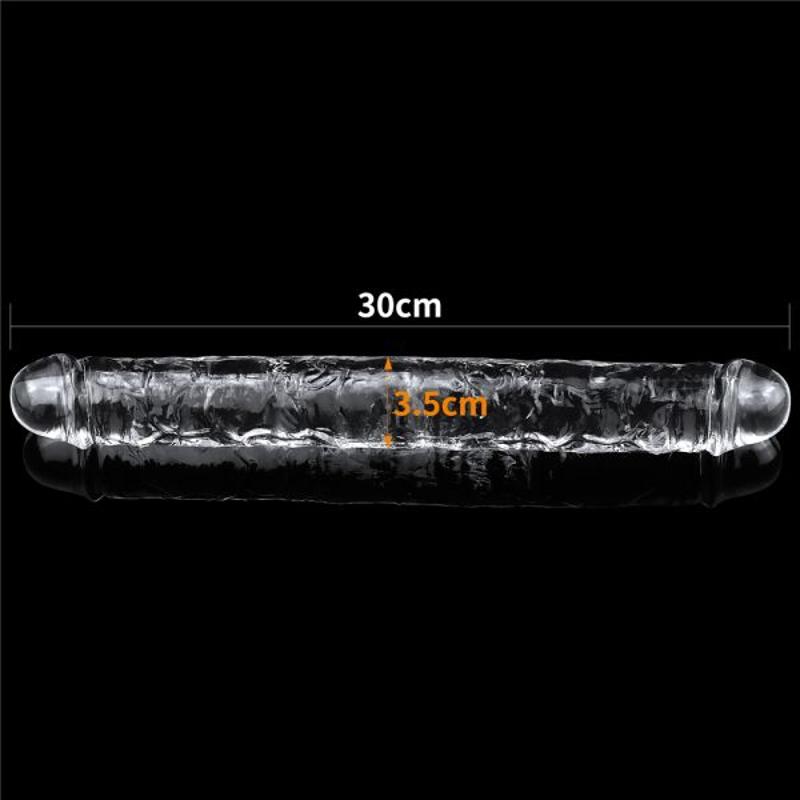 Двухконечный фаллоимитатор 12''  Flawless Clear Double Dildo, Clear