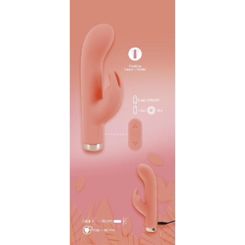Вибратор-кролик Mini Rabbit Vibrator персикового цвета