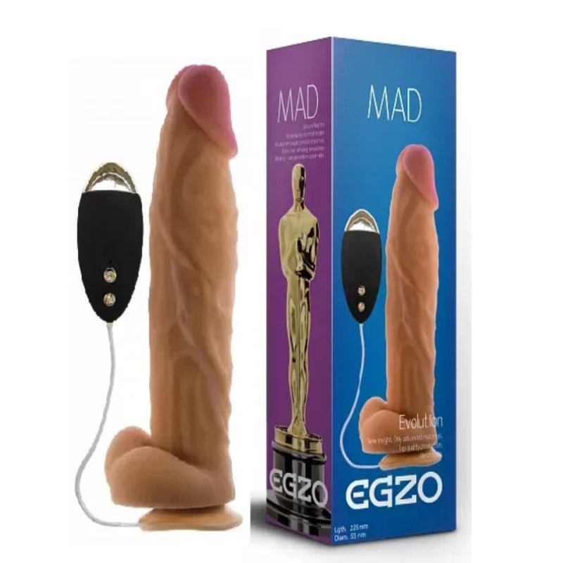 Вибратор на присоске EGZO Ciberskin DVR003 ( 22,5 см х 5,5 см ) - зображення 1